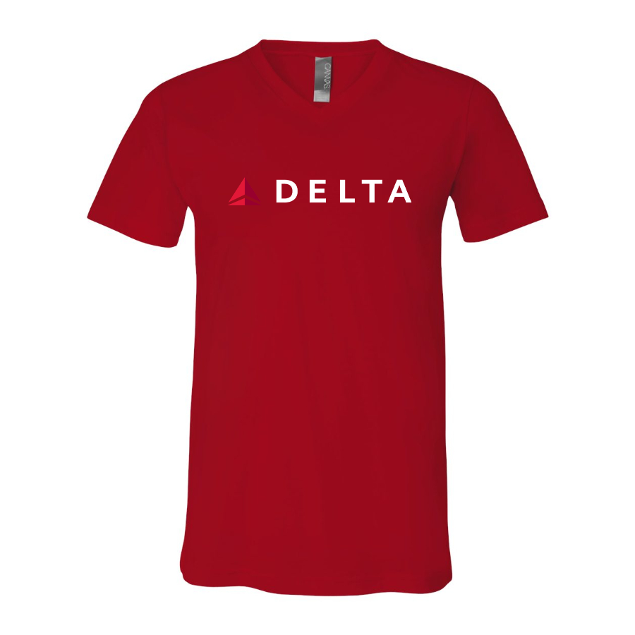 Men's Delta Airlines  BELLA  CANVAS  Jersey V-Neck Tee