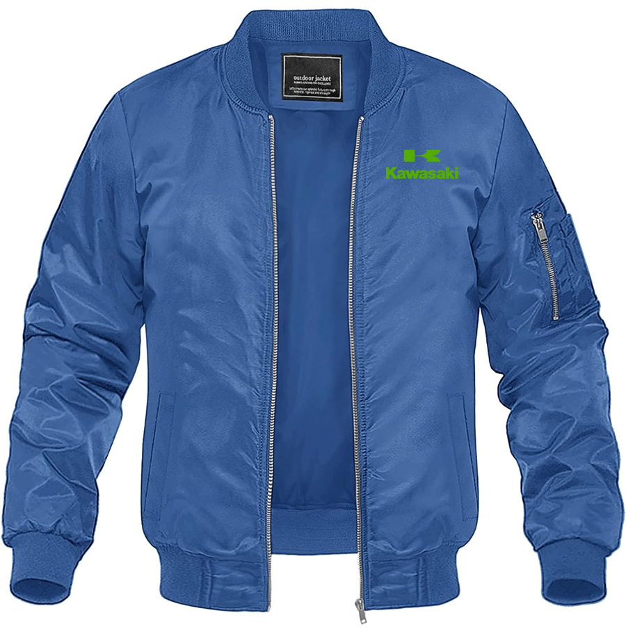 Men's Kawasaki Bike Motorcycle Lightweight Bomber Jacket Windbreaker Softshell Varsity Jacket