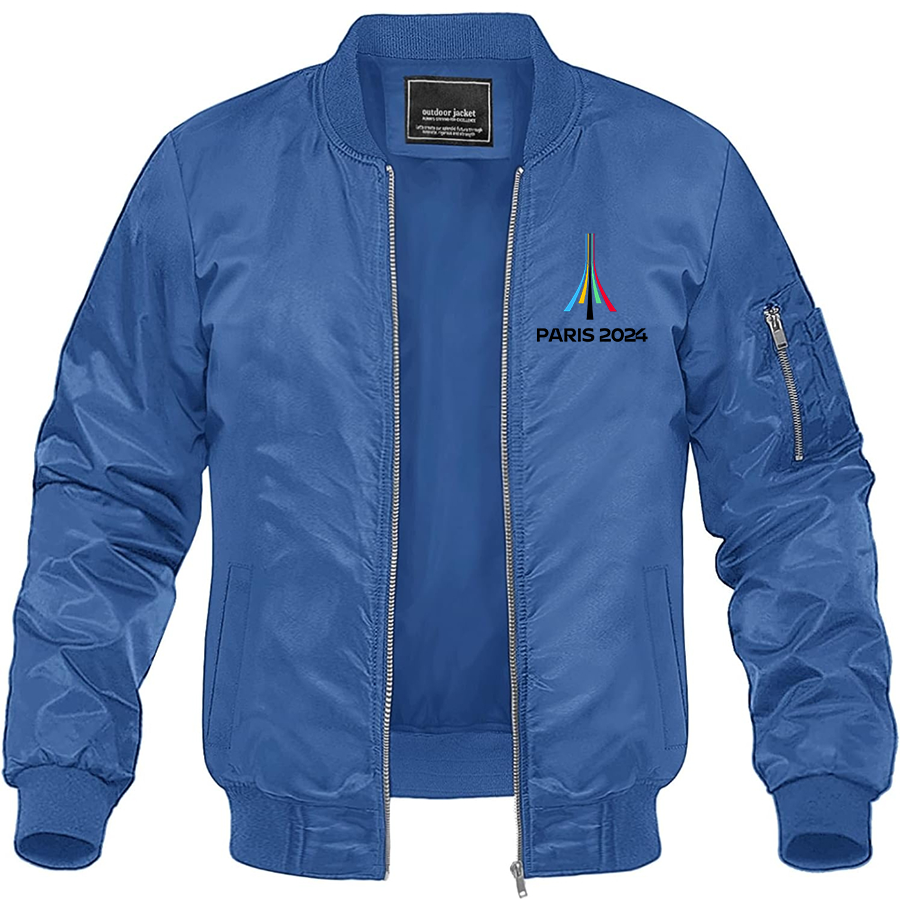 Men's Olympia Paris 2024 Lightweight Bomber Jacket Windbreaker Softshell Varsity Jacket