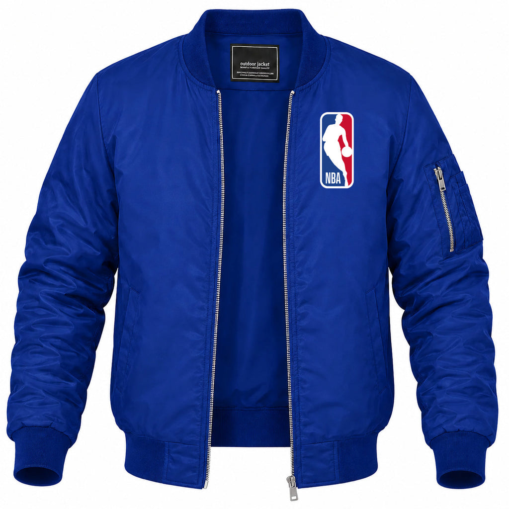 Men's NBA Lightweight Bomber Jacket Windbreaker Softshell Varsity Jacket Coat