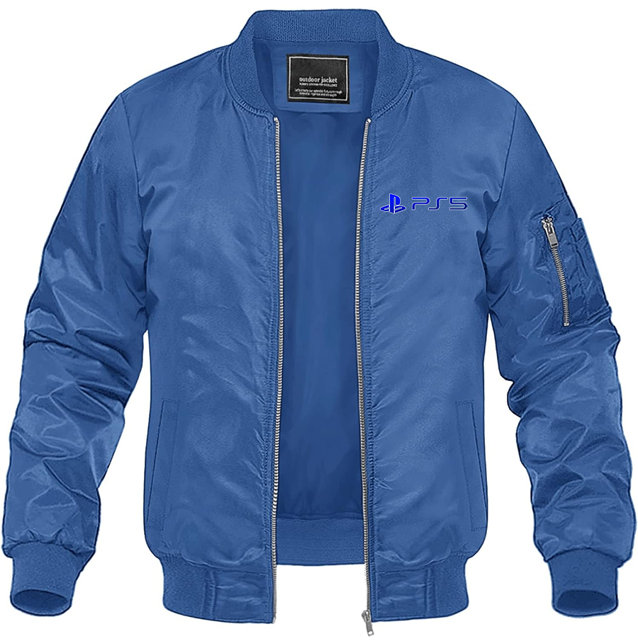 Men's Play Station PS5 Lightweight Bomber Jacket Windbreaker Softshell Varsity Jacket