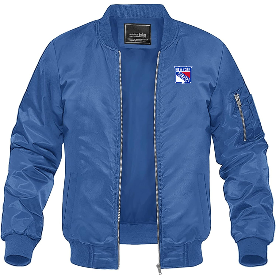 Men's NHL - New York Rangers Lightweight Bomber Jacket Windbreaker Softshell Varsity Jacket