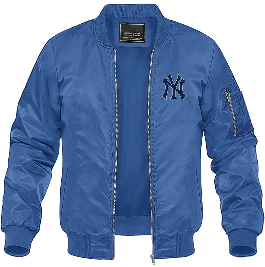 Men's New York NY Yankees Baseball Lightweight Bomber Jacket Windbreaker Softshell Varsity Jacket