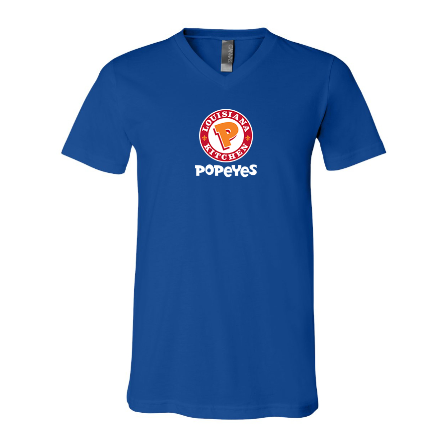 Men's Popeyes Louisiana Kitchen BELLA  CANVAS  Jersey V-Neck Tee