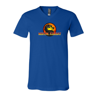 Men's Mortal Kombat BELLA  CANVAS  Jersey V-Neck Tee