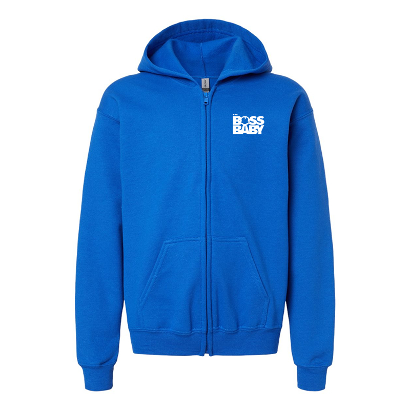 Youth's Boss Baby Gildan Heavy Blend Full-Zip Hooded Sweatshirt