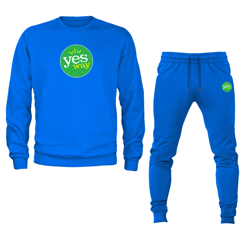 Men's Yes Way  Crewneck Sweatshirt Joggers Set