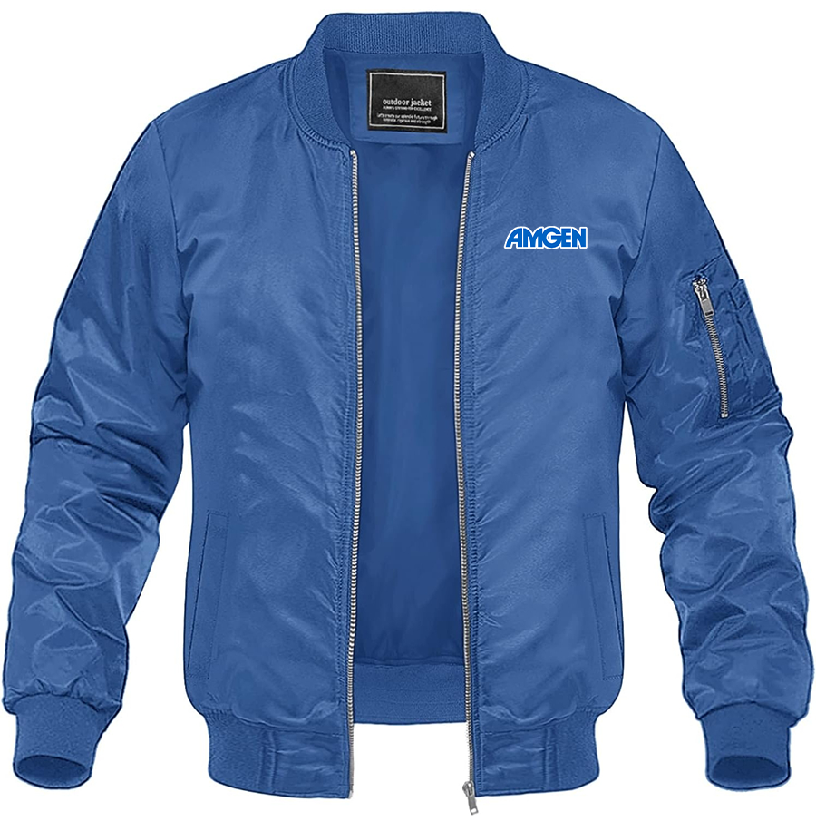 Men's Amgen Lightweight Bomber Jacket Windbreaker Softshell Varsity Jacket