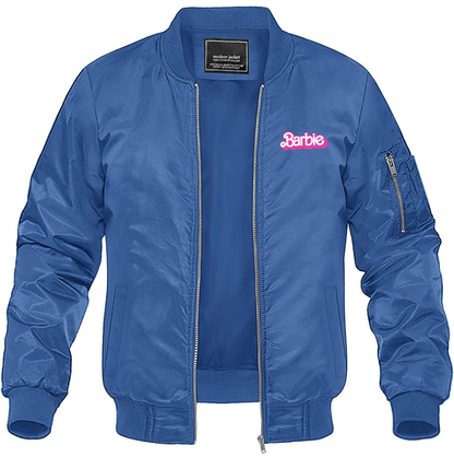 Men's Barbie  Lightweight Bomber Jacket Windbreaker Softshell Varsity Jacket