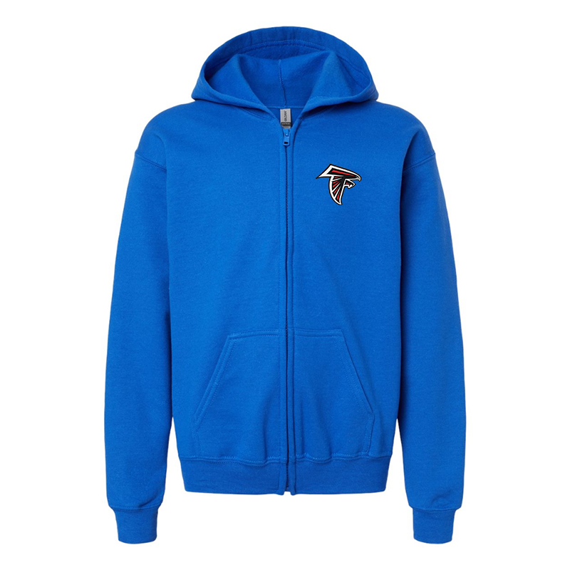 Youth's Atlanta Falcons Embroidered Gildan Heavy Blend Full-Zip Hooded Sweatshirt