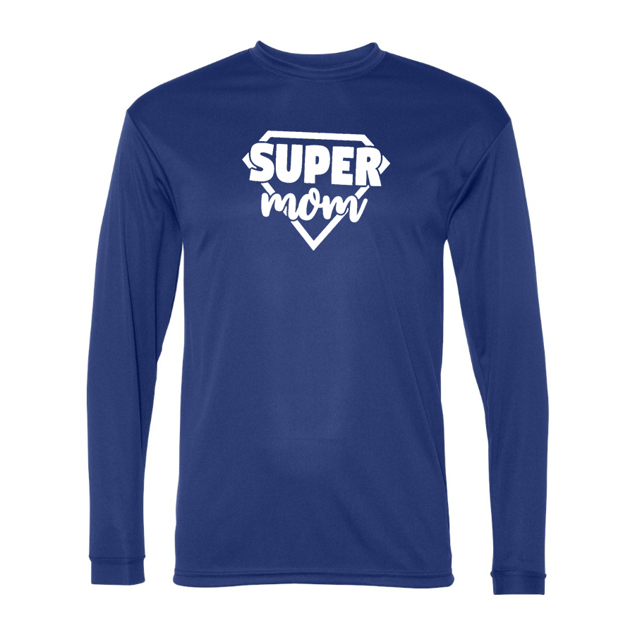 Men's  Super Mom Polyester Long Sleeve T-Shirt