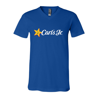 Men's Carl's Jr BELLA  CANVAS  Jersey V-Neck Tee