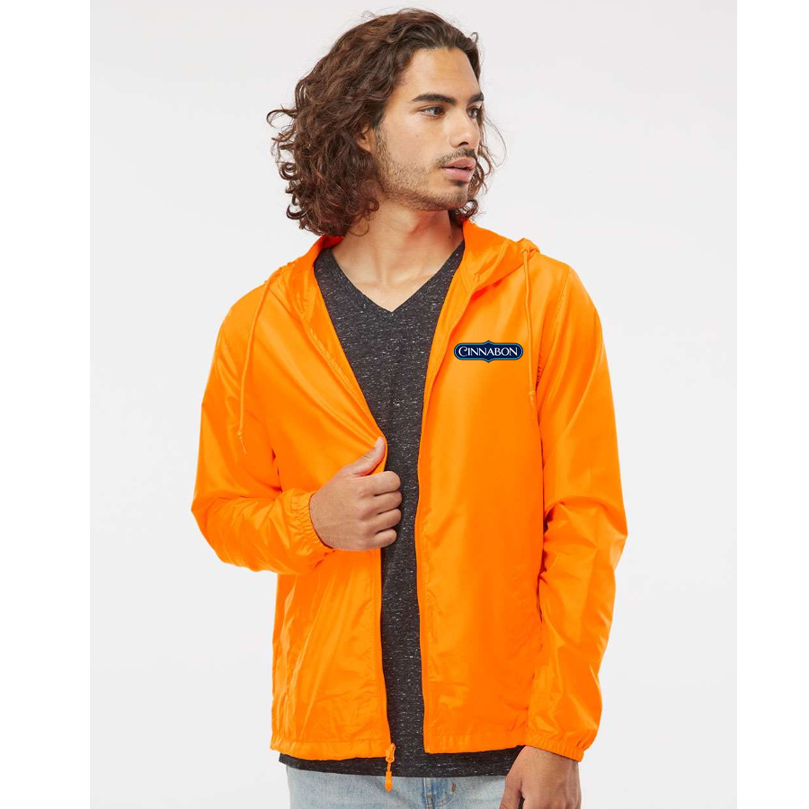 Men's Cinnabon Independent Trading Co Lightweight Windbreaker Full Zip Jacket Shirt – Tee
