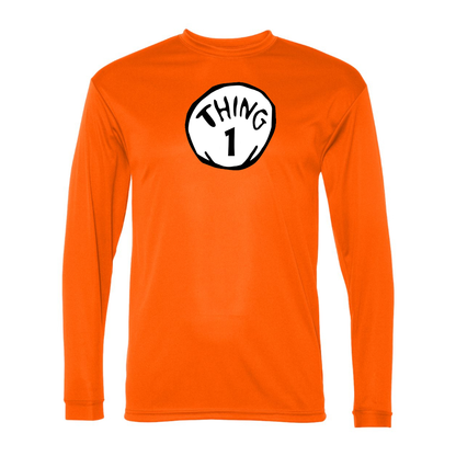 Men's Dr. Suess Thing 1 Polyester Long Sleeve T-Shirt