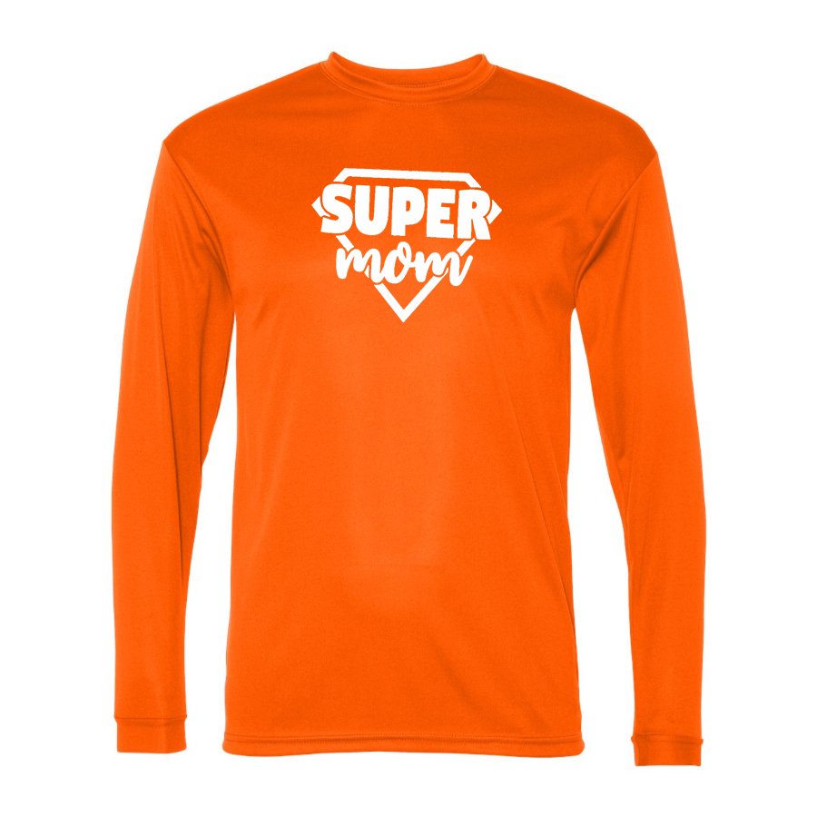 Men's  Super Mom Polyester Long Sleeve T-Shirt