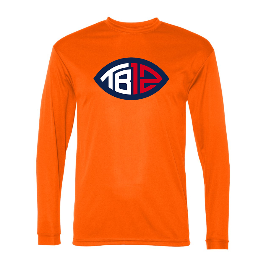 Men's Tom Brady 12 Polyester Long Sleeve T-Shirt