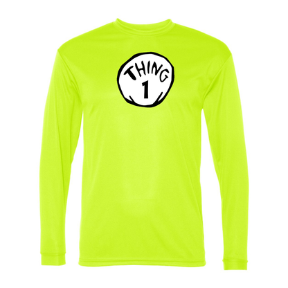 Men's Dr. Suess Thing 1 Polyester Long Sleeve T-Shirt