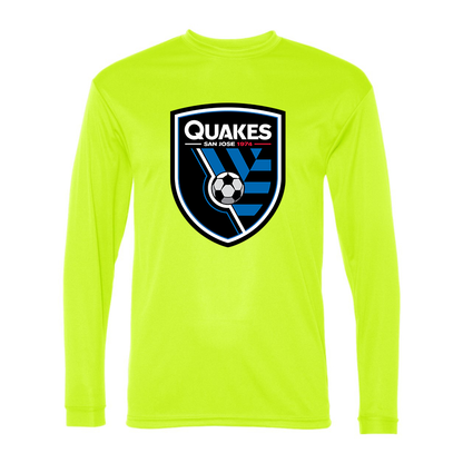 Men's San Joke Earthquakes Polyester Long Sleeve T-Shirt