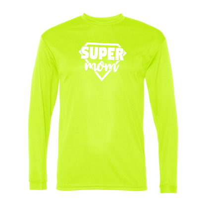 Men's  Super Mom Polyester Long Sleeve T-Shirt