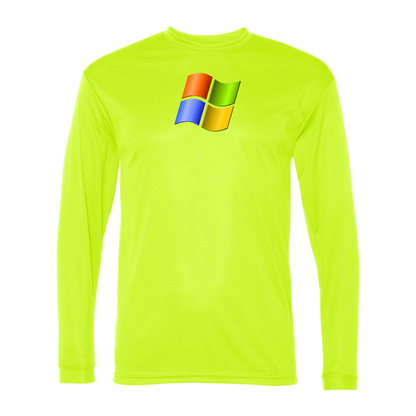 Men's Microsoft Polyester Long Sleeve T-Shirt