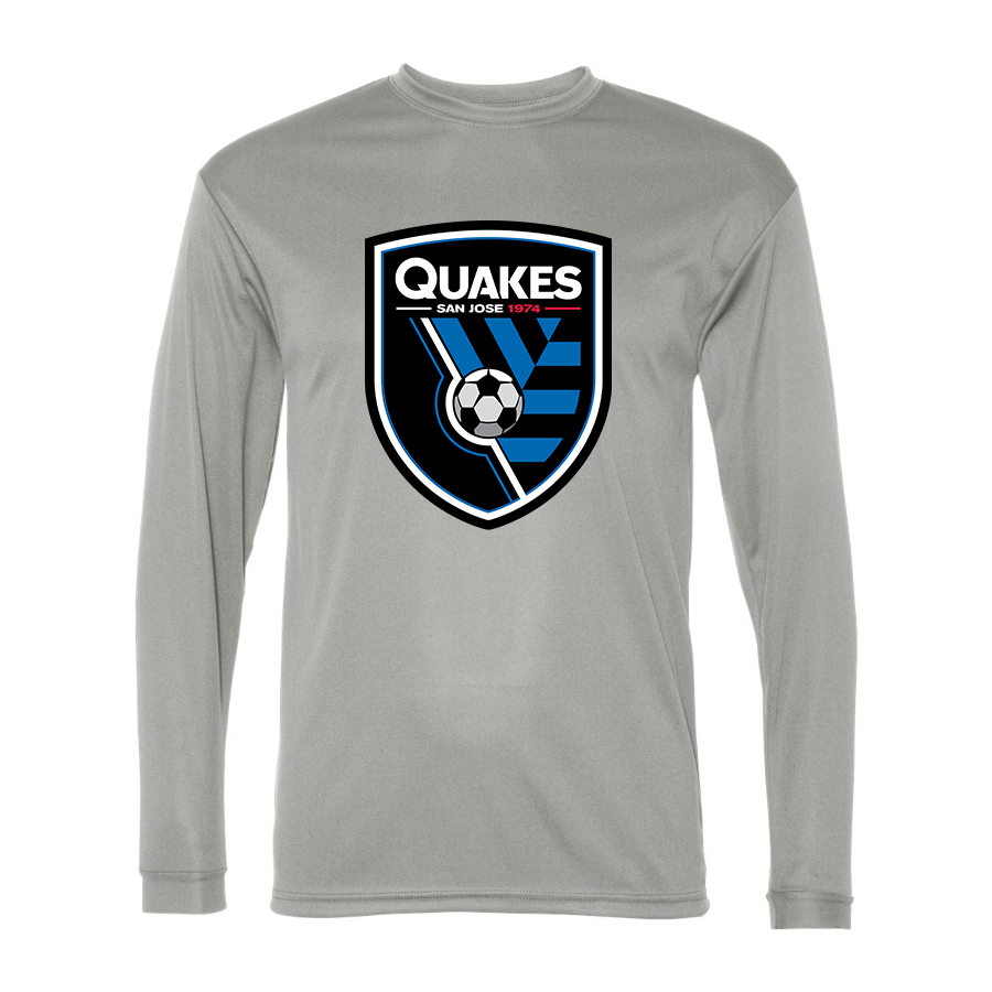 Men's San Joke Earthquakes Polyester Long Sleeve T-Shirt