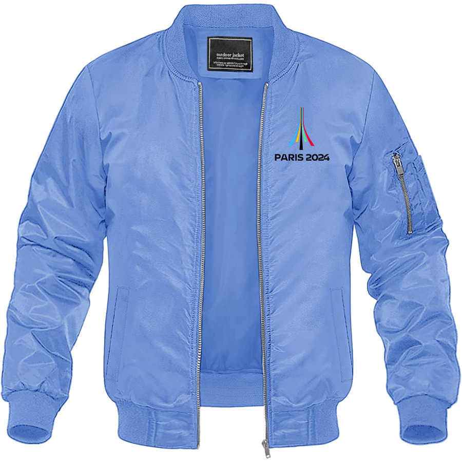 Men's Olympia Paris 2024 Lightweight Bomber Jacket Windbreaker Softshell Varsity Jacket