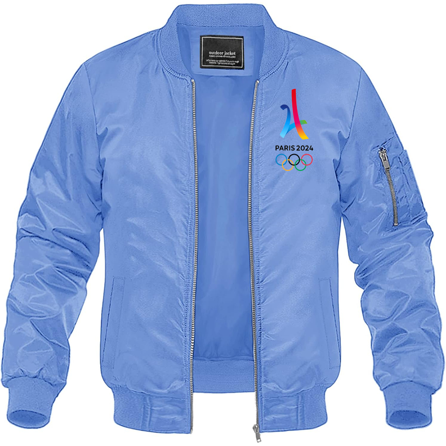 Men's Paris 2024 Olympics Lightweight Bomber Jacket Windbreaker Softshell Varsity Jacket Coat