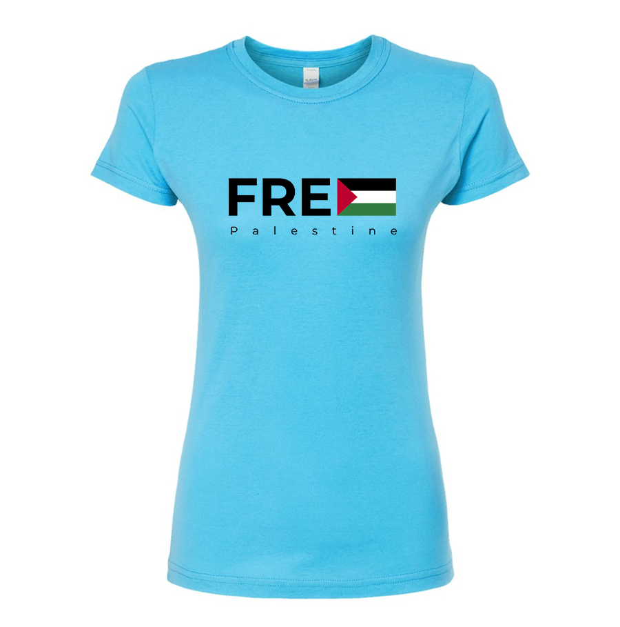 Women's Free Palestine Round Neck T-Shirt