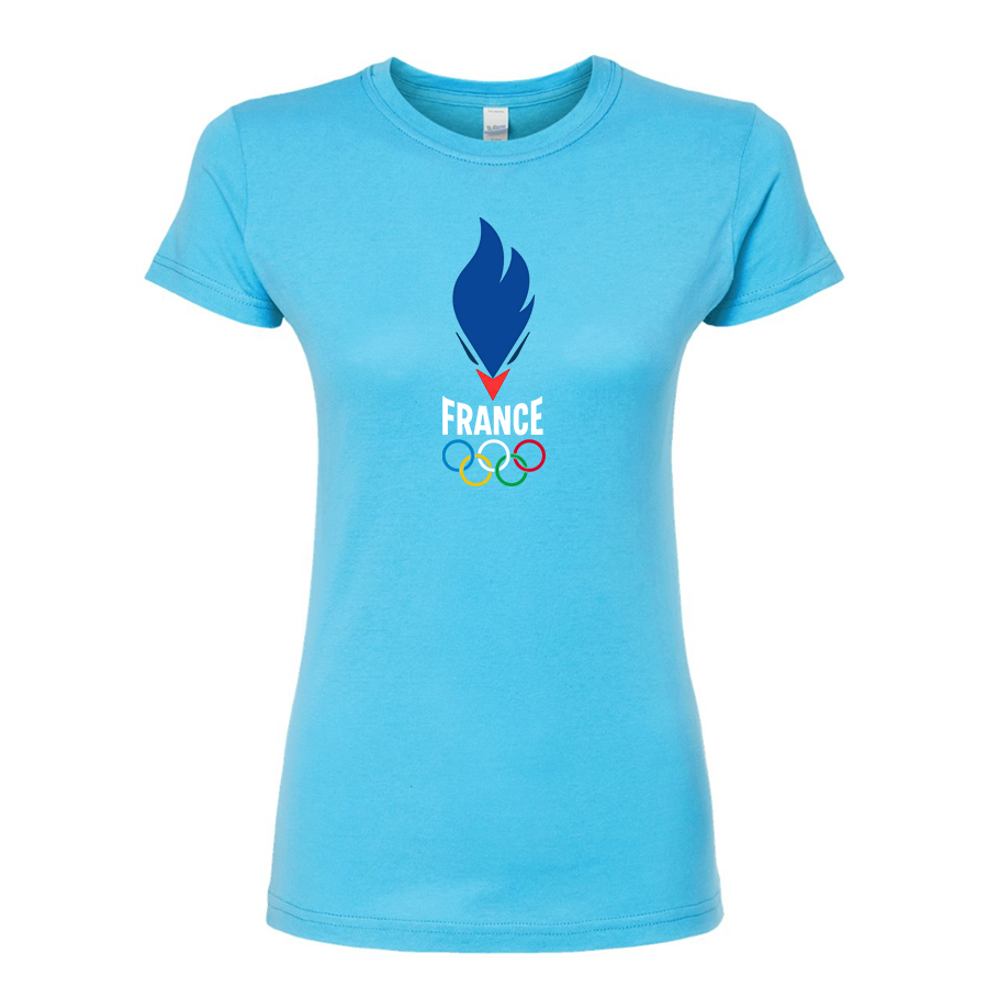 Women's France Olympia 2024 Round Neck T-Shirt