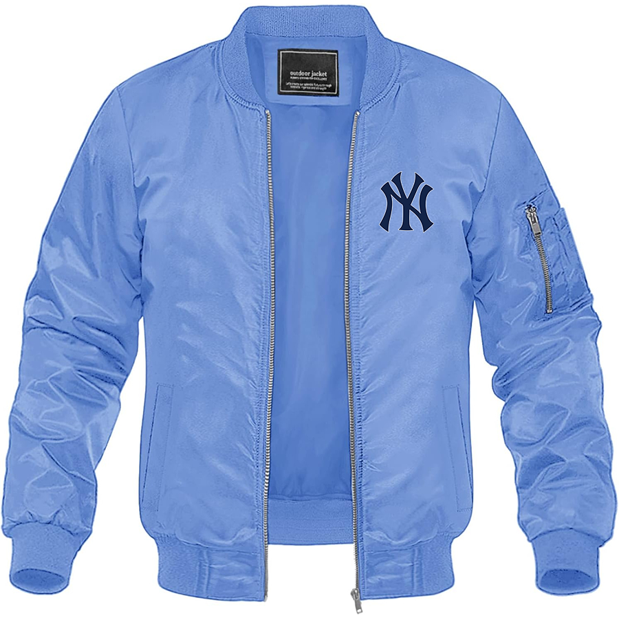 Men's New York NY Yankees Baseball Lightweight Bomber Jacket Windbreaker Softshell Varsity Jacket