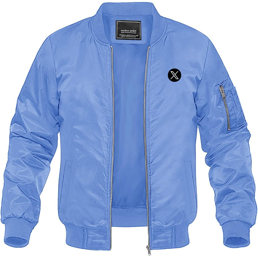 Men's Twitter X Lightweight Bomber Jacket Windbreaker Softshell Varsity Jacket