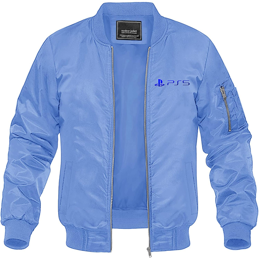 Men's Play Station PS5 Lightweight Bomber Jacket Windbreaker Softshell Varsity Jacket