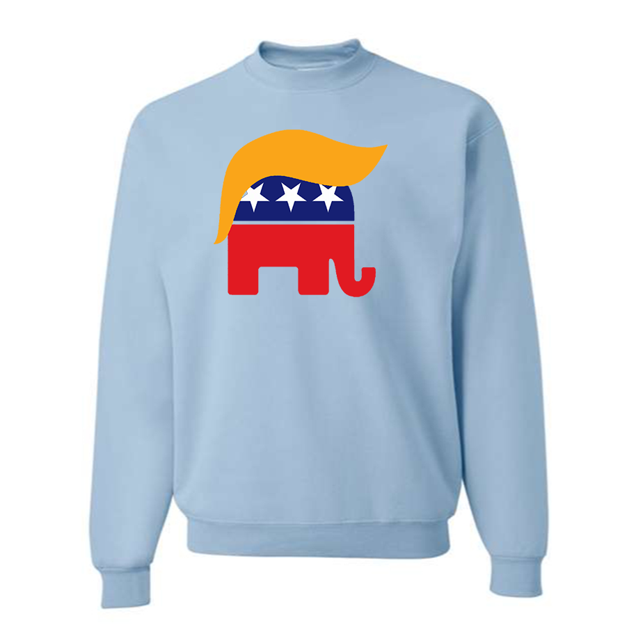 Men's Donald Trump Hair Elephant Crewneck Sweatshirt