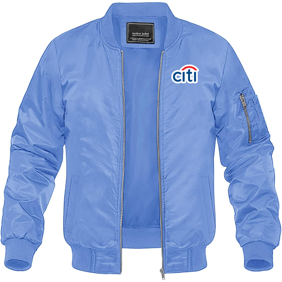 Men's Citi Bank Lightweight Bomber Jacket Windbreaker Softshell Varsity Jacket