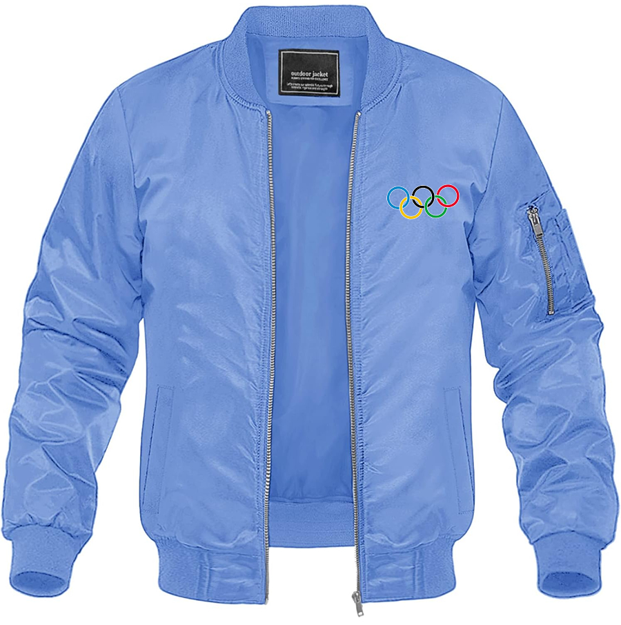 Men's Olympics Rings Lightweight Bomber Jacket Windbreaker Softshell Varsity Jacket
