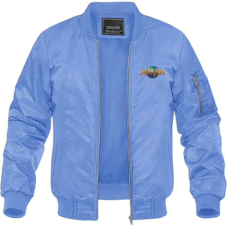 Men's Universal Studio Hollywood Lightweight Bomber Jacket Windbreaker Softshell Varsity Jacket