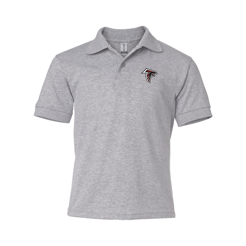 Youth's Atlanta Falcons Embroidered Gildan Dry Blend Jersey Polo