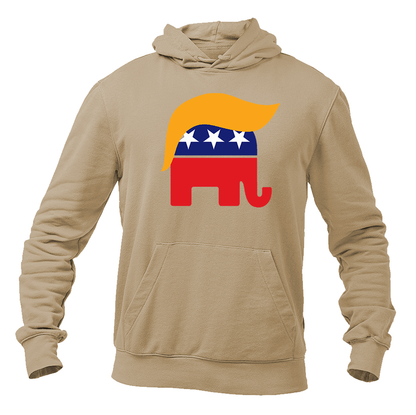 Men's Donald Trump Hair Elephant Pullover Hoodie