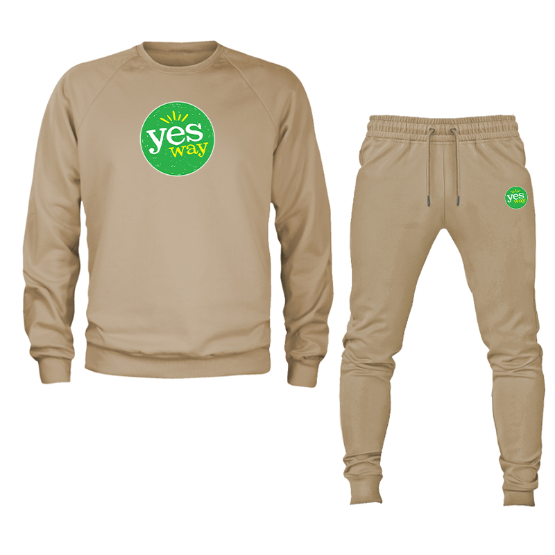 Men's Yes Way  Crewneck Sweatshirt Joggers Set