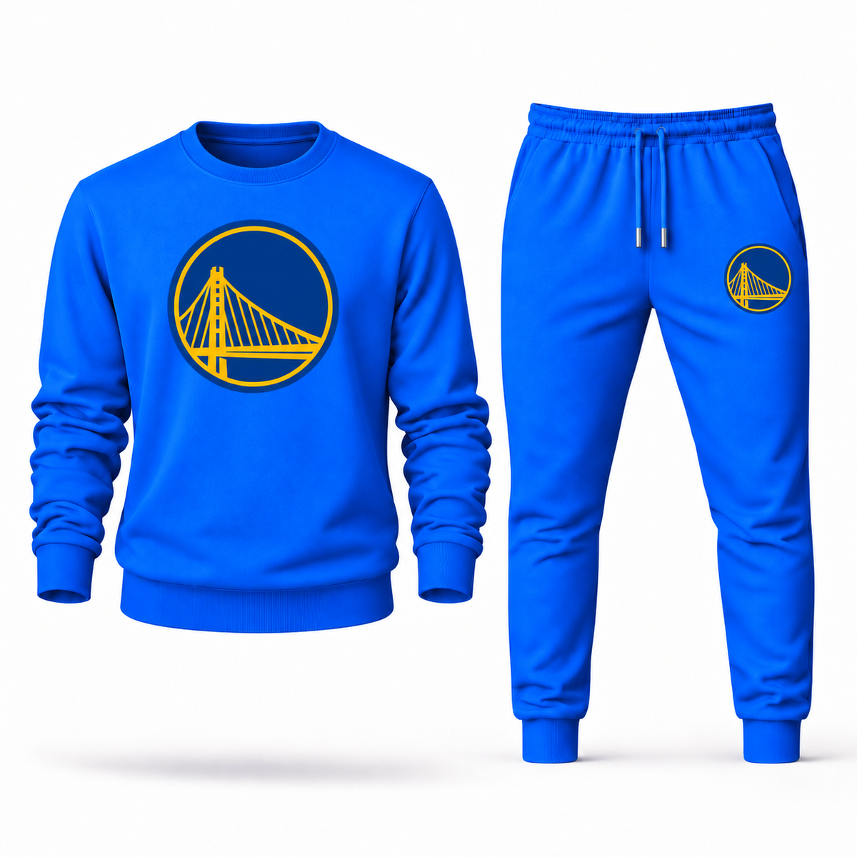 Men's Golden State Warriors Crewneck Sweatshirt and Joggers Set — Azure