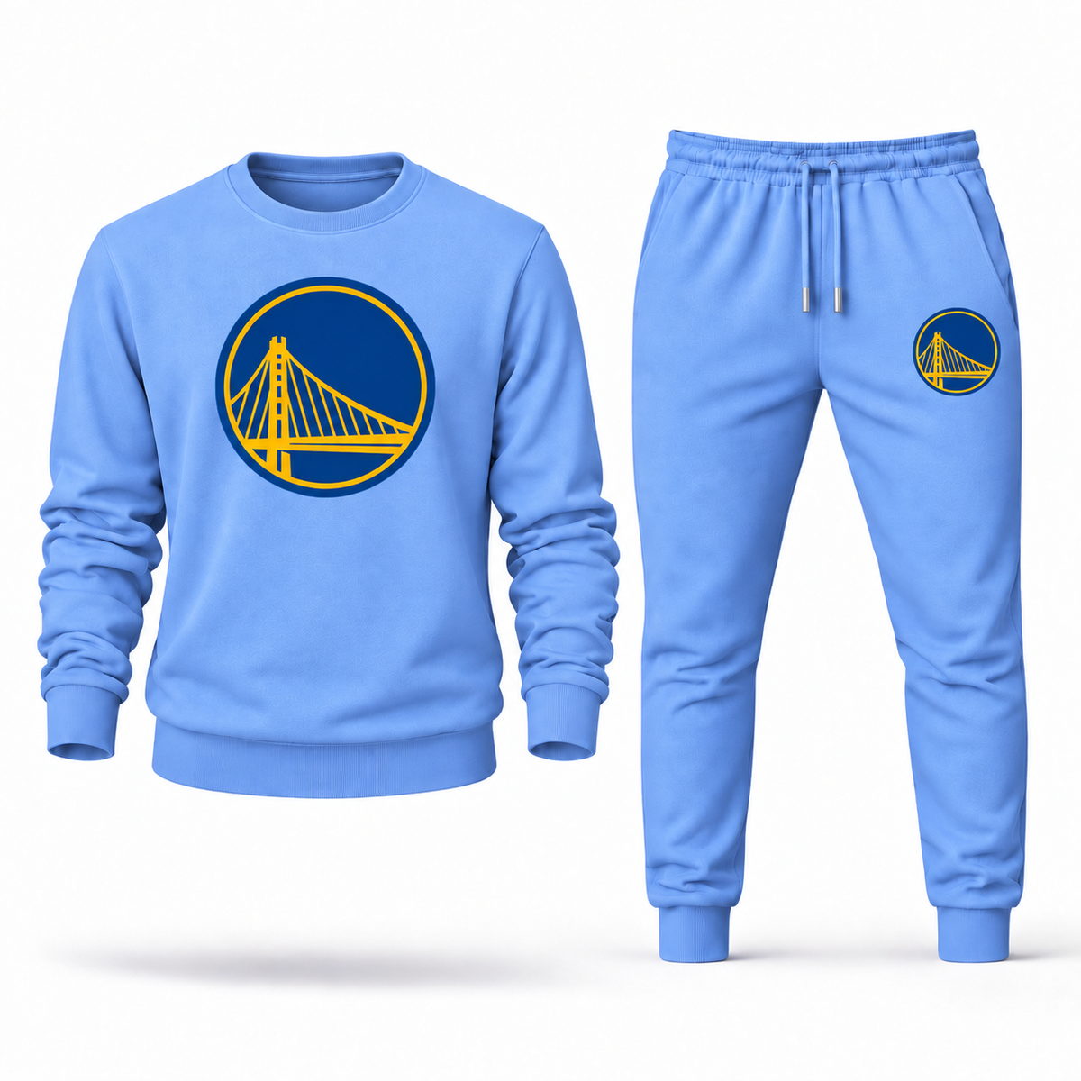 Men's Golden State Warriors Crewneck Sweatshirt and Joggers Set — Carolina Blue