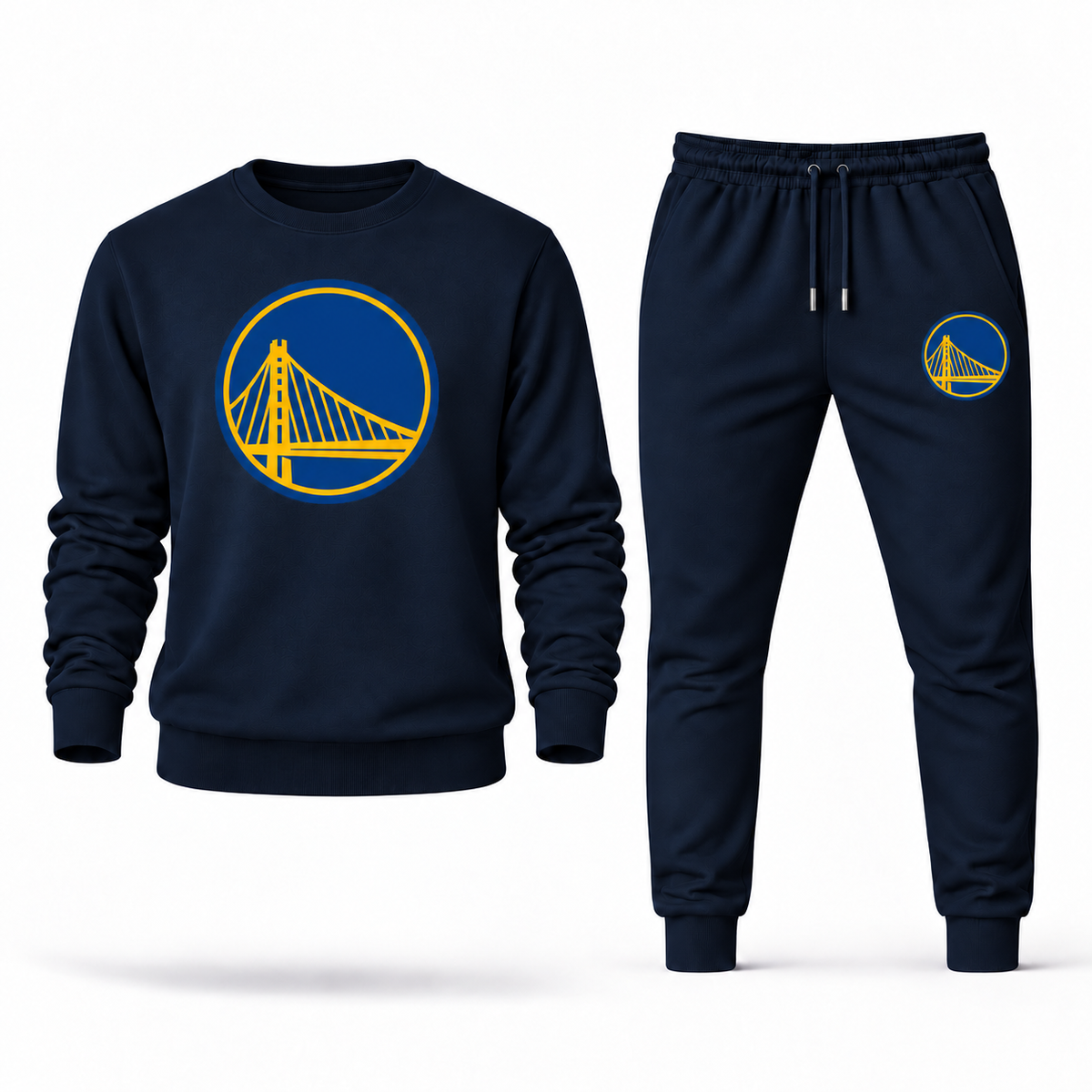 Men's Golden State Warriors Crewneck Sweatshirt and Joggers Set — Navy