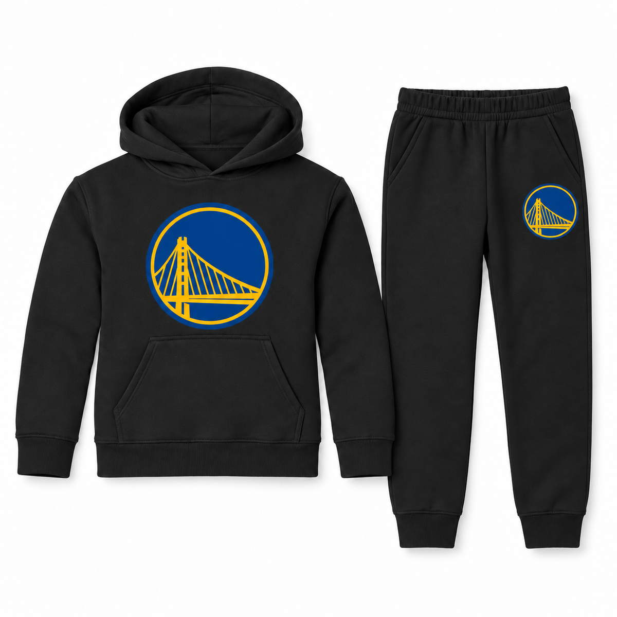 Golden State Warriors youth hoodie and joggers set in Black
