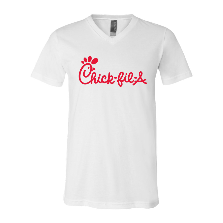 Men's Chick-fil-A BELLA  CANVAS  Jersey V-Neck Tee