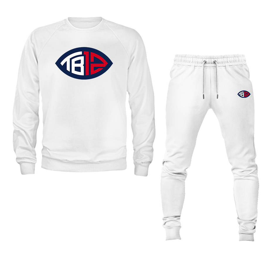 Men's Tom Brady 12 Crewneck Sweatshirt Joggers Suit