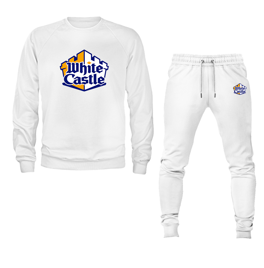Men's White Castle Crewneck Sweatshirt Joggers Suit – Tee