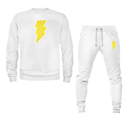 Men's Black Adam Crewneck Sweatshirt Joggers Suit