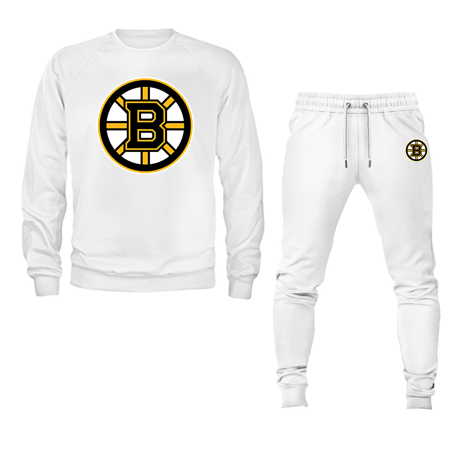 Men's NHL Boston Bruins Crewneck Sweatshirt Joggers Suit