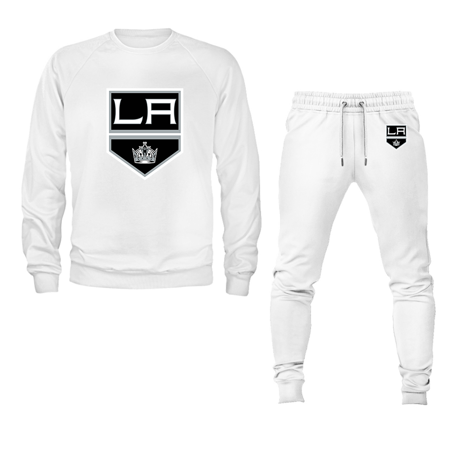 Men's NHL Los Angeles Kings Crewneck Sweatshirt Joggers Suit – Tee