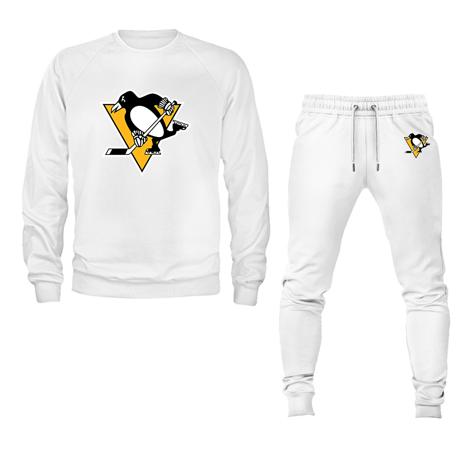 Men's NHL Pittsburgh Penguins Crewneck Sweatshirt Joggers Suit
